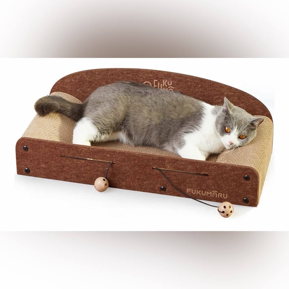 Large Cat Scratcher Bed Cardboard Lounge Lounger Indoor Pet Scratching Bed 26”